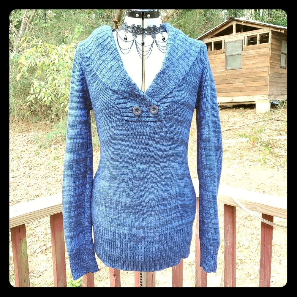 Say What? Blue & Black Sweater
